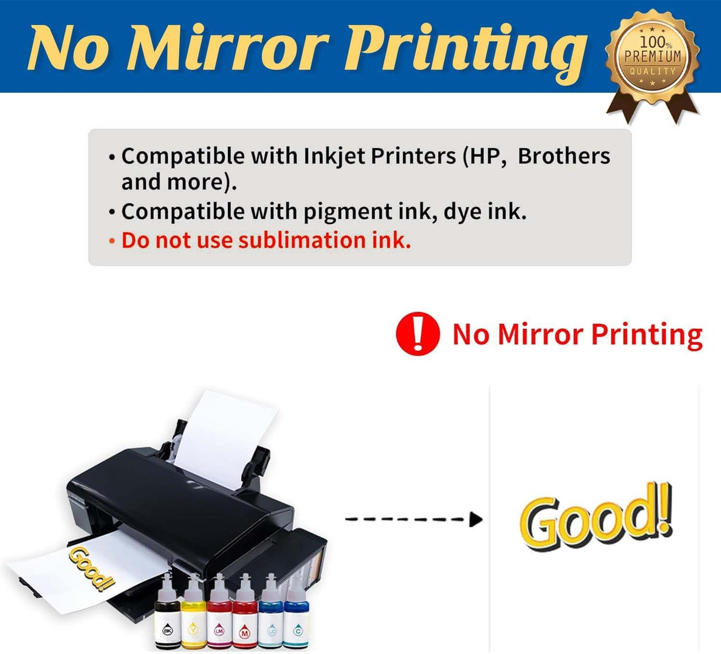 TransOurDream Printable Heat Transfer Paper for Dark and Light T Shirts (50+50 Sheets, 8.5x11, Mix Pack) Iron on HTV Vinyl Transfers Paper for Inkjet Printers (D1L2)