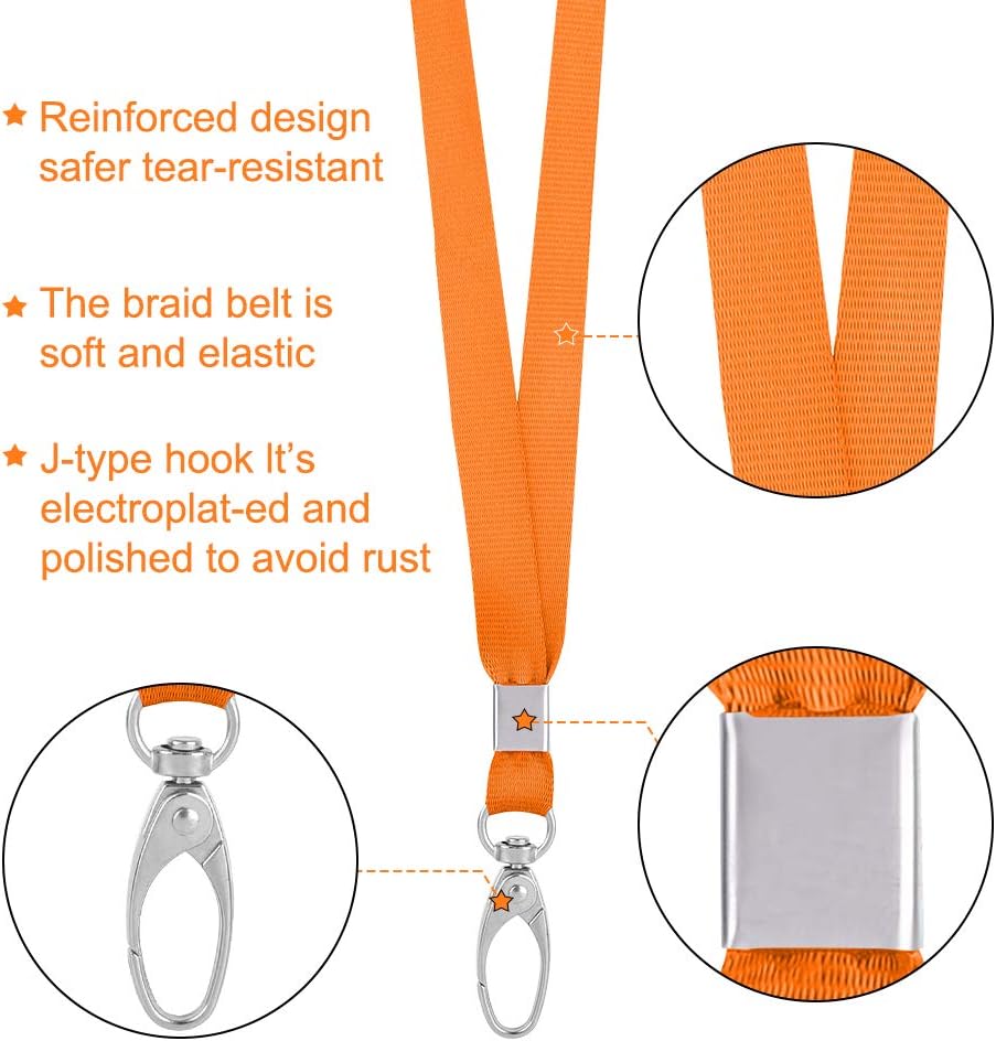 Lanyards for Id Badges Holder Bulk Lanyard with Clip Swivel Hooks for Name Tag ID Badge Holder,Students, Employees