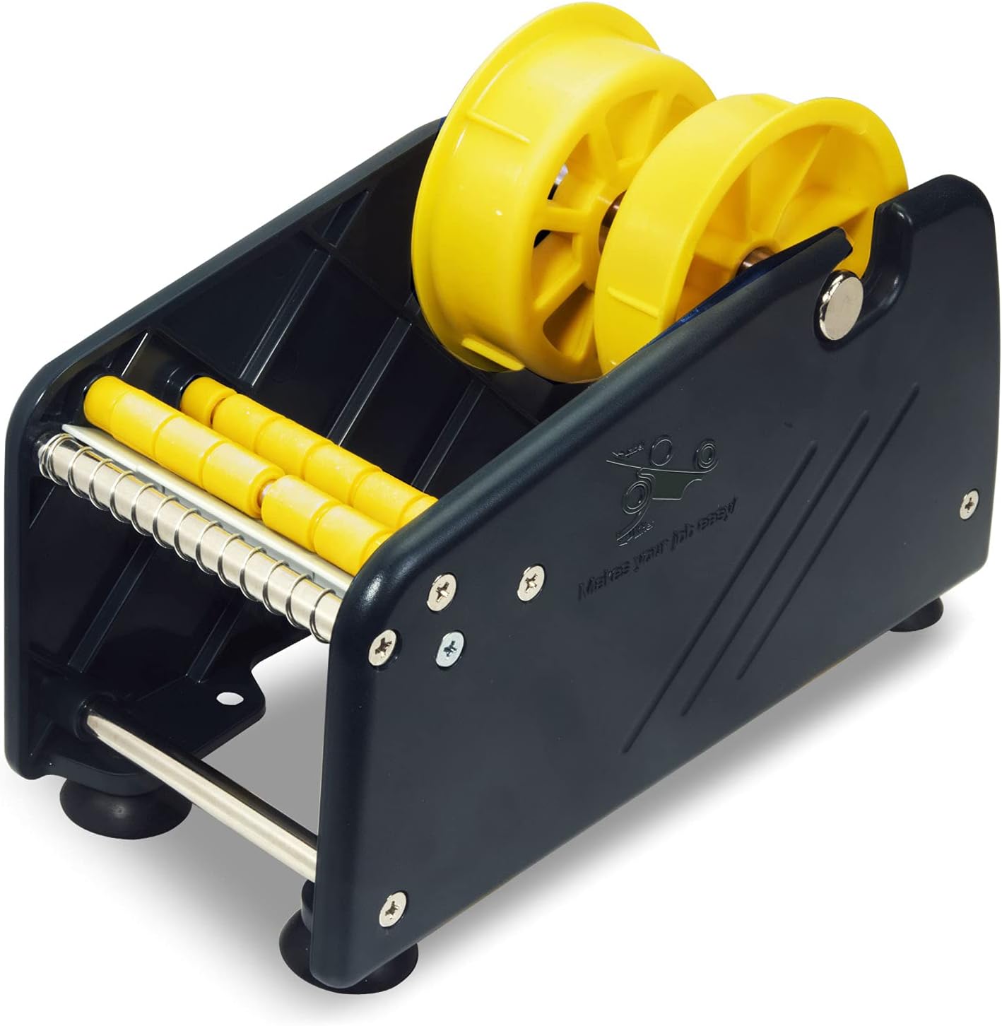 Excell LD-319 Economy Lightweight Table Label Dispenser (3" Wide/ 77mm): Fits 3" Labels, Easy to Peel Off, and Secure with 4 Suction Cups. Durable Plastic, Adjustable for Different Rolls. (3 Inch)