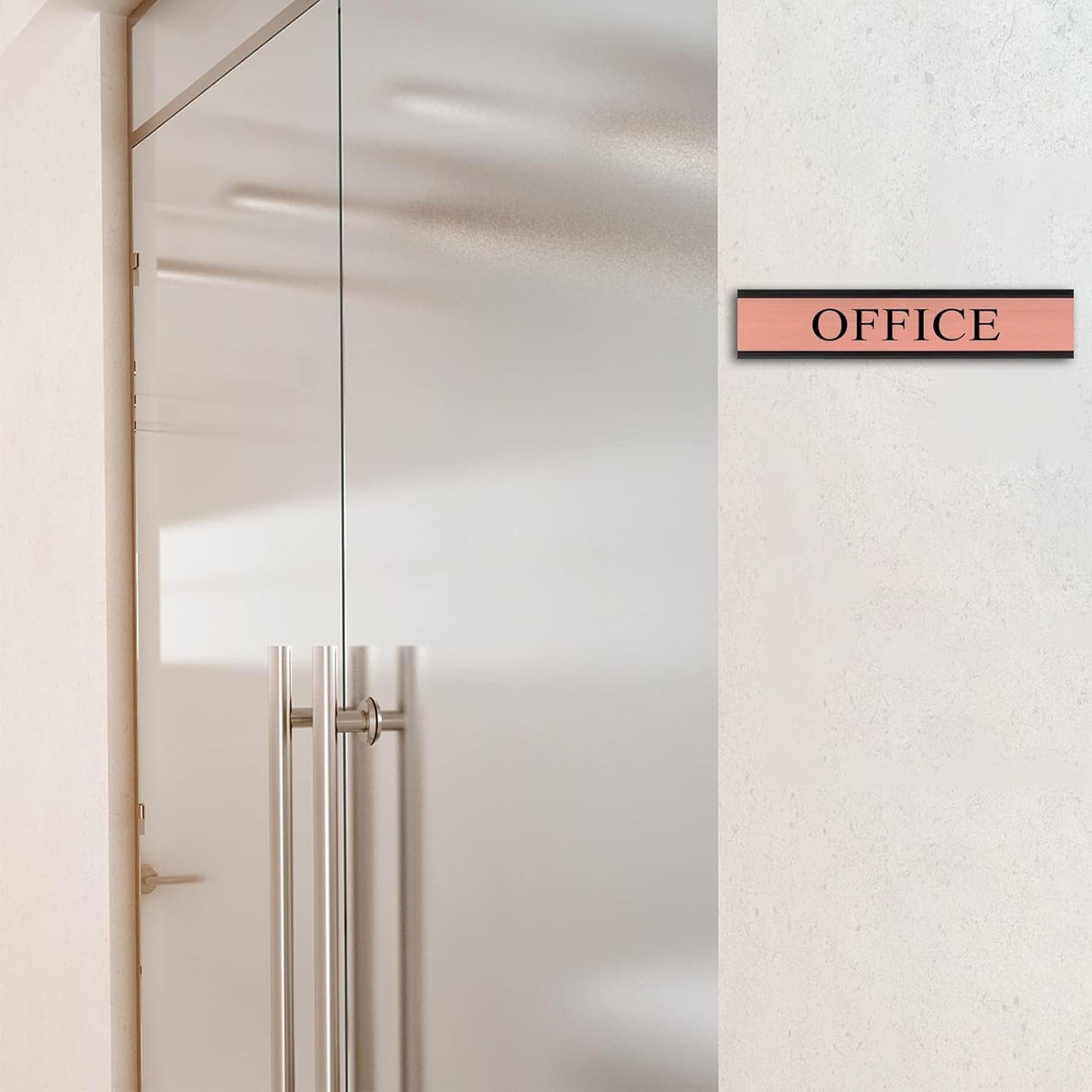 5 Pack Aluminum Wall or Door Name Plate Holder (Black, 1.5" x 8")
