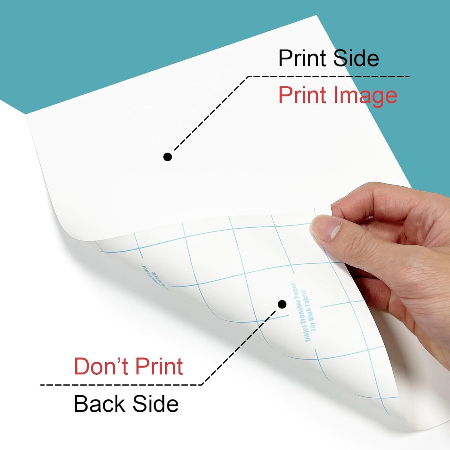 Iron on Heat Transfer Paper for T Shirts (8.5x11'', 20 Sheets) Iron-on Transfers Paper for Light Fabric Printable Heat Transfer Vinyl for Inkjet Printer (Dark Fabric, 20pcs)