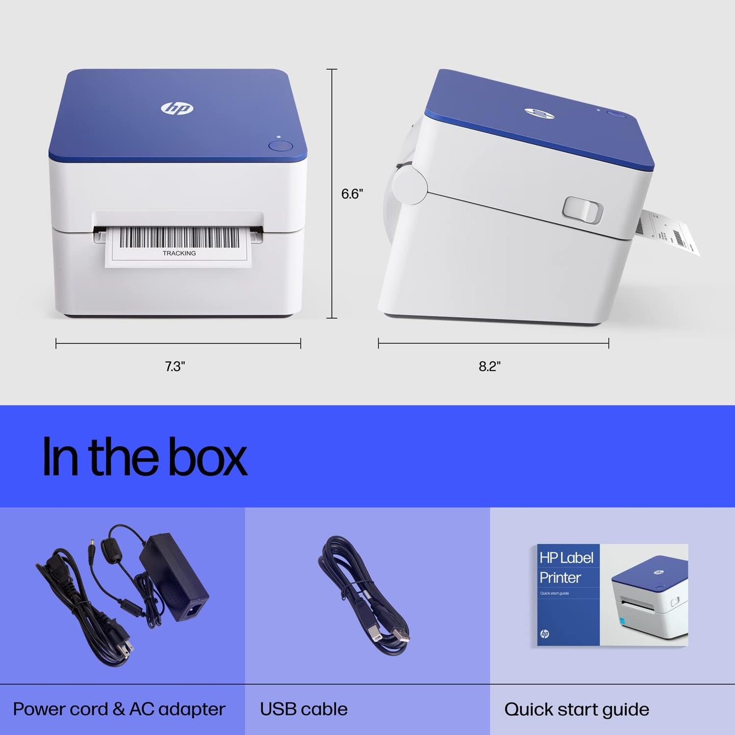 HP Shipping Label Printer, 4x6 Commercial Grade Direct Thermal, Compact & Easy-to-use, High-Speed 203 DPI, Barcode Printer, Compatible with Amazon, UPS, Shopify, Etsy, Ebay, ShipStation & More