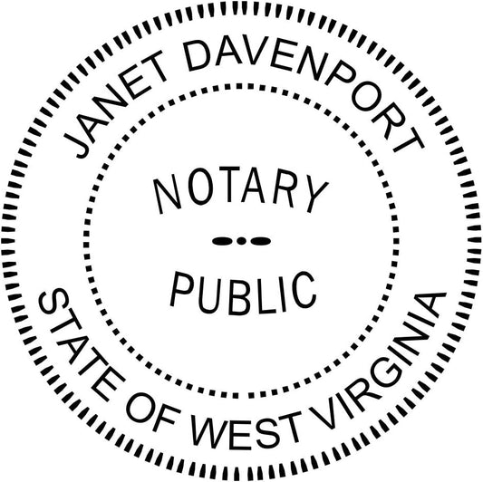 West Virginia Round Notary Stamp | Official State Notary Stamp | Official Seals | Meets State Specifications (West Virginia, Round Stamp)
