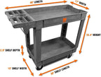 WEN 73009 500-Pound Capacity 40 by 17-Inch Two-Shelf Service Utility Cart - Image 2