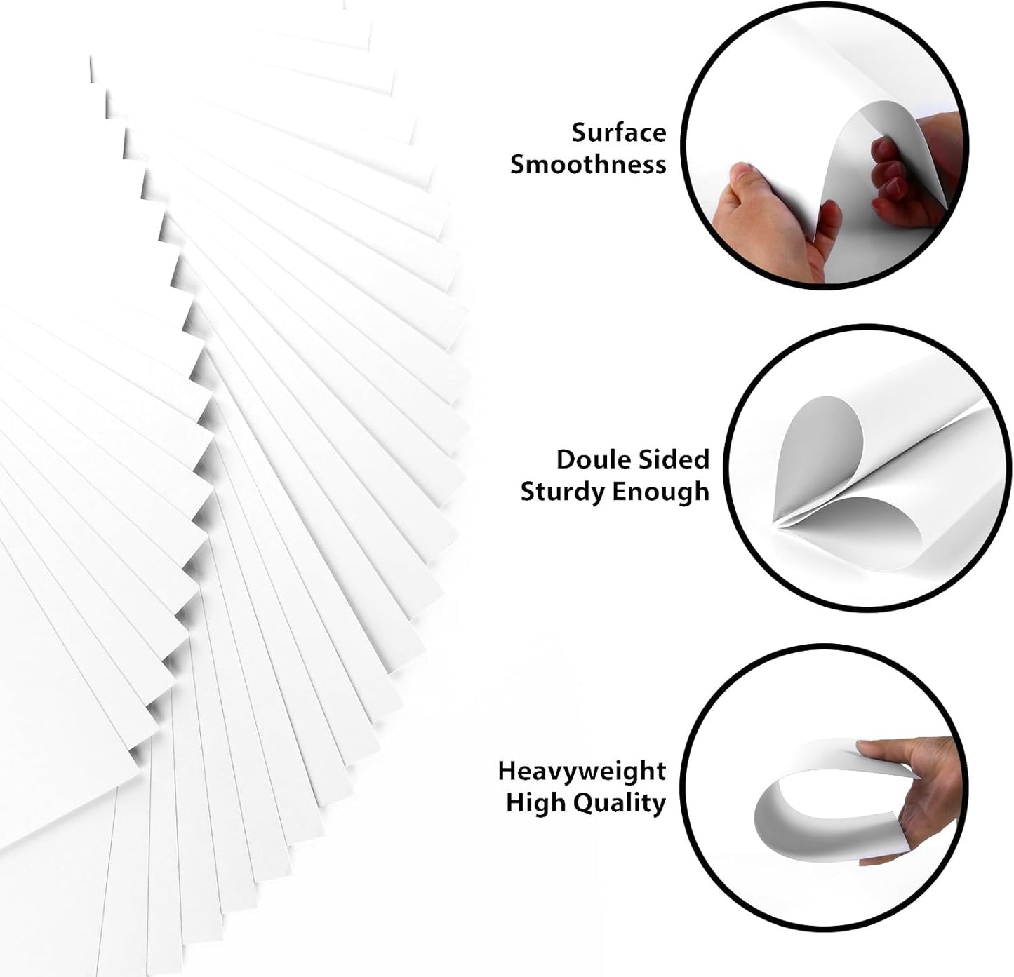 OcePor 50 Sheets White Cardstock 8.5” x 11”, 65lb/180gsm White Card Stock, Thick Card Stock Paper, Heavy Cardstock Paper for Printer, Resume, Scrapbooks, Art, Crafts, Business Cards