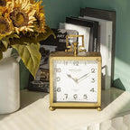 NIKKY HOME Vintage Gold Table Clock, Silent Classic Large Mantel Clock | - Image 2