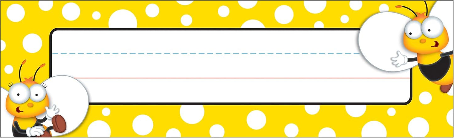 Carson Dellosa 36PC Bumble Bee Name Labels for Kids, Tags for Labeling Classroom, School Supplies, Desk Organizer, and Locker Organization, Teacher Decor