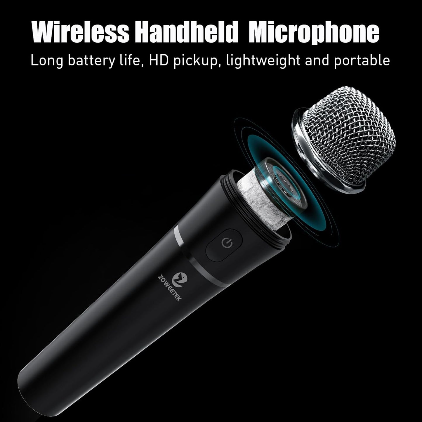ZOWEETEK Voice Amplifier with Wireless Microphone Handheld, Wireless Voice Amplifier for Teachers, Buletooth PA System Speaker and microphone,Portable Megaphone for Classroom, Speech,Karaoke,Outdoor