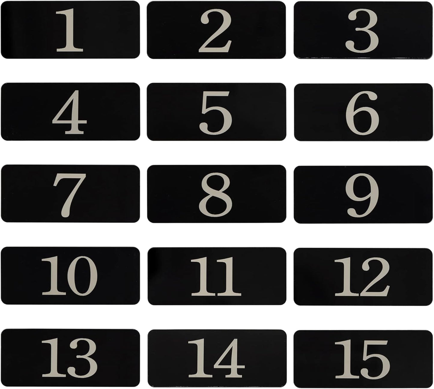 StayMax Plastic Rectangle Locker Numbered Sticker Room Number Table Number (1-25, Black)
