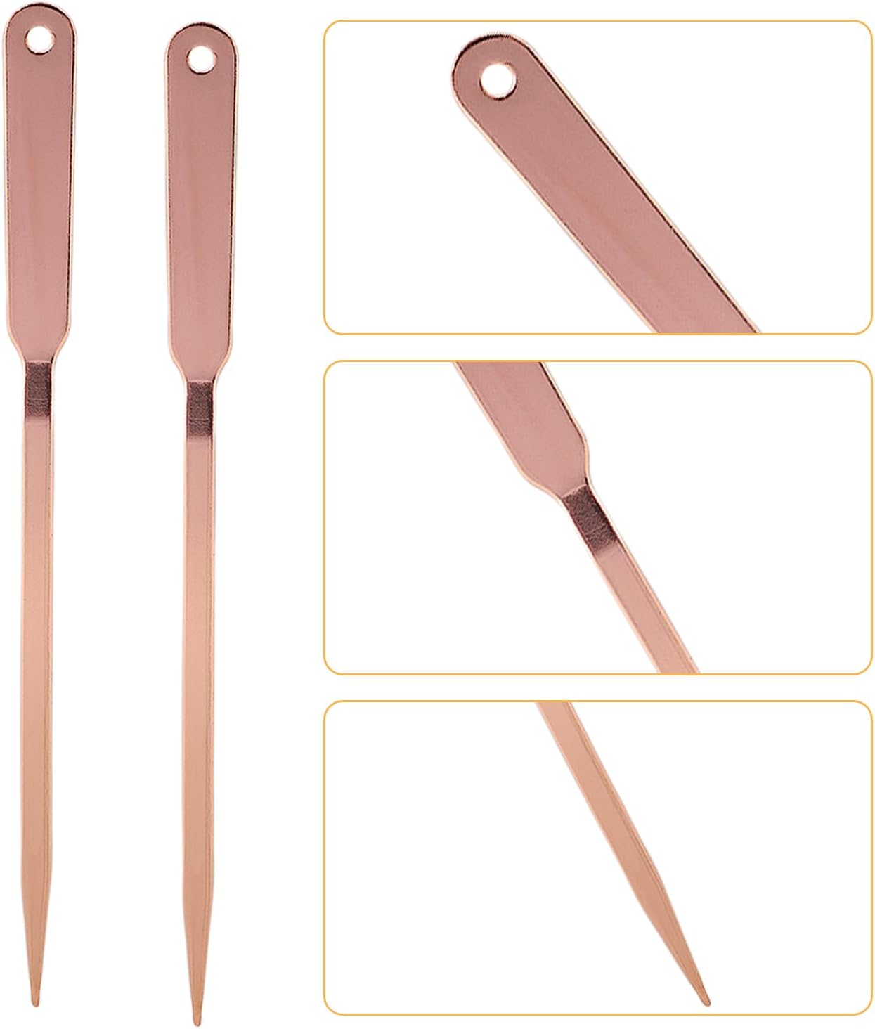2pcs Letter Opener Knife, Stainless Steel Envelope Slitter Mail Opener Tool Lightweight Package Wrapping Paper Cutter for Office School Postal (Rose Gold)