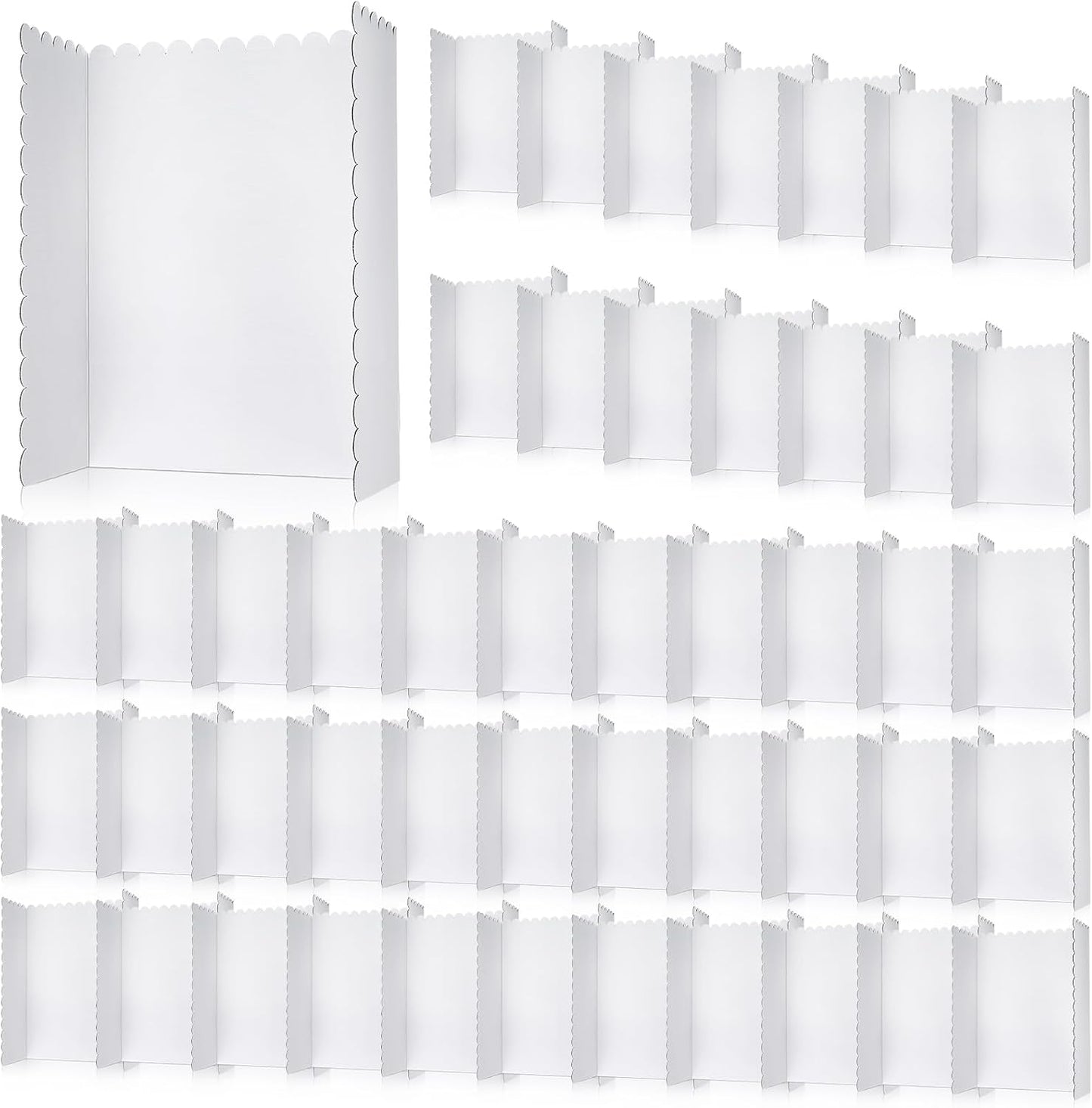 Outus 48 Pcs 24 x 36 Inch Trifold Poster Display Boards White for Science Fair Presentation Projects Photo Exhibition Display Tri fold Board Foldable Paperboard for School Supplies Bulk Business