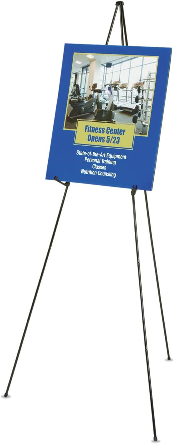 Quartet Easel Stand, Collapsible, Portable Display Stand for Home School Supplies, Home Office Supply Tripod for Posters, Paintings, Art or White Boards, Base 63" Max. Height, Supports 5 lbs. (29E)