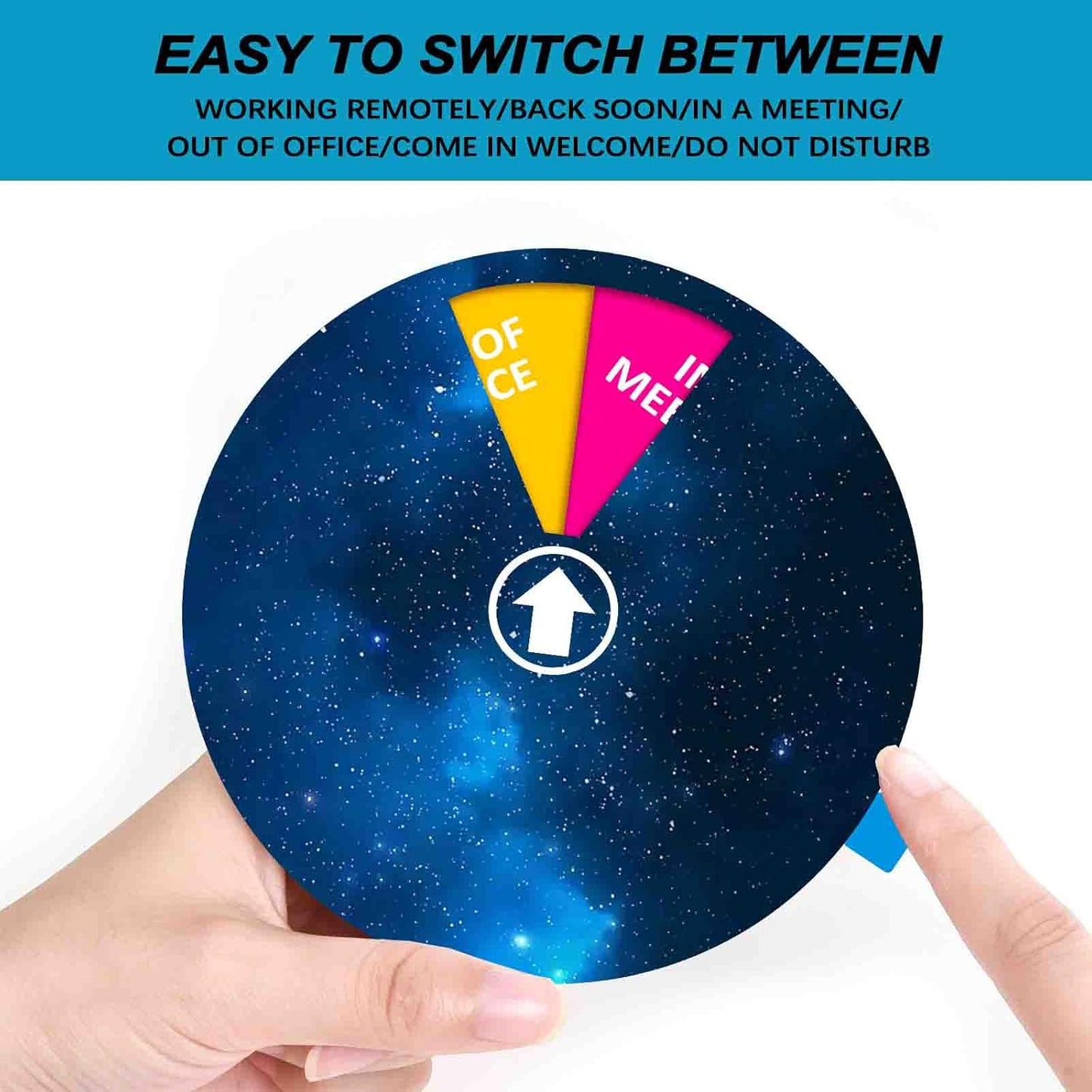 Office Door Sign,Do Not Disturb/Come in Welcome/Out of Office/in a Meeting/Back Soon/Working Remotely Sign, Privacy Door Indicator That Lets Others Know Whether You're Available Or Not (6inch,Dark Blue)