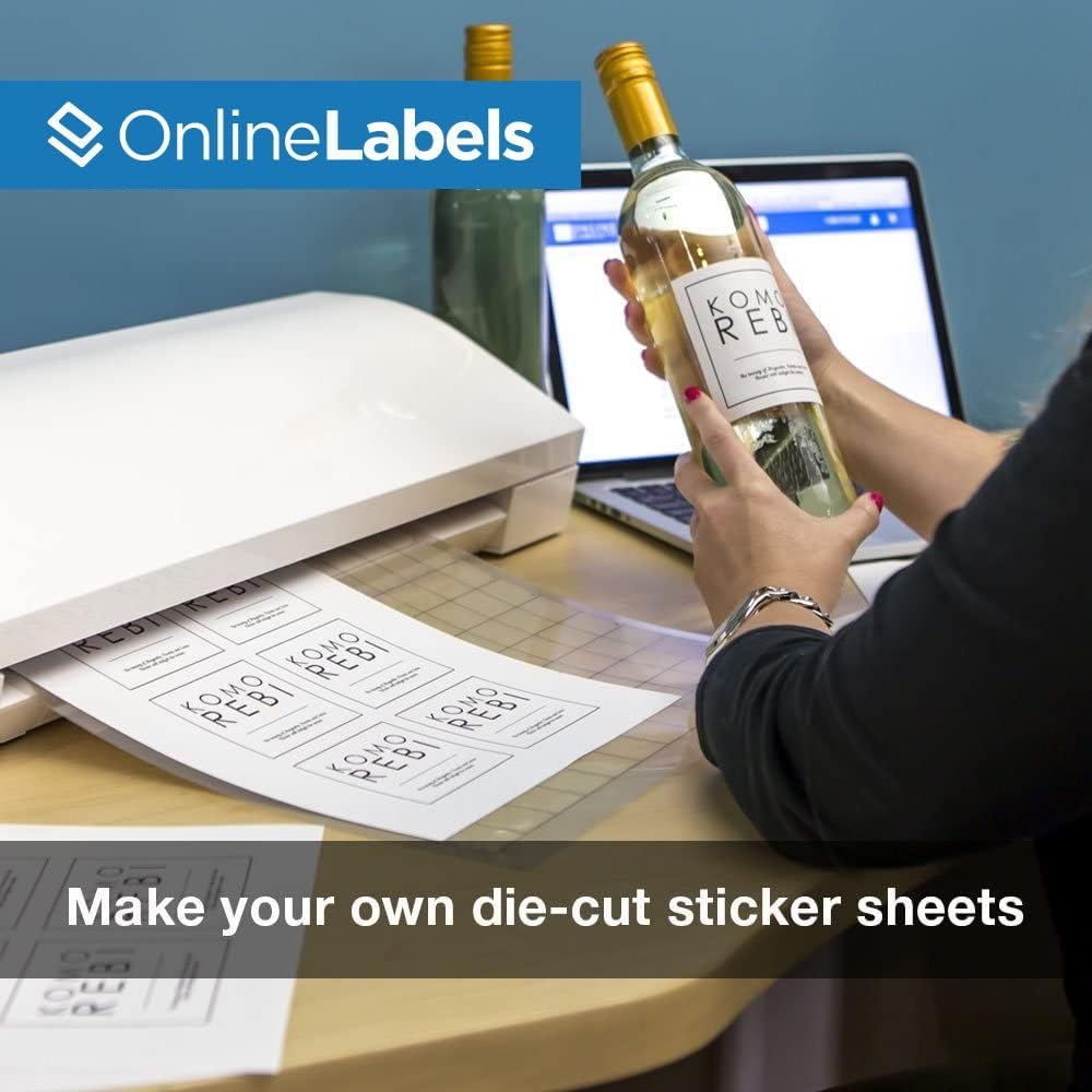 Removable Sticker Paper, White Matte, 250 Sheets, 8.5 x 11 Full Sheet Label, Inkjet or Laser Printer, Online Labels