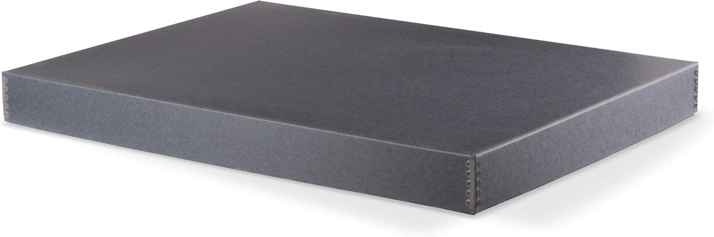Gaylord Archival Blue/Grey Drop-Front Newspaper Preservation Box - 15W x 22L x 2" H