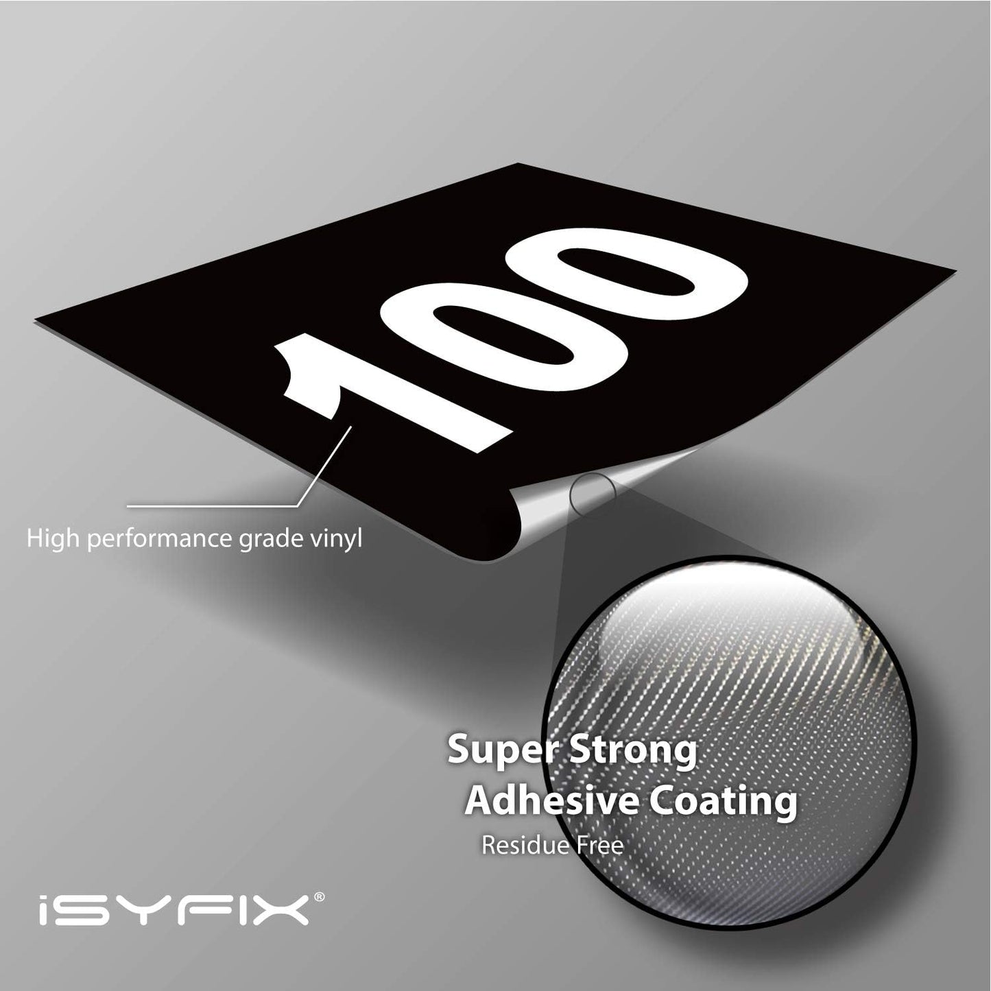 iSYFIX Black Consecutive Number Stickers – 1 to 100, 3-inch, 1 Set – Vinyl Self Adhesive Premium Decal, Ideal for Inventory, Storage, Organizing, Boxes, Bins, Toolbox, Lockers & More, Indoor/Outdoor
