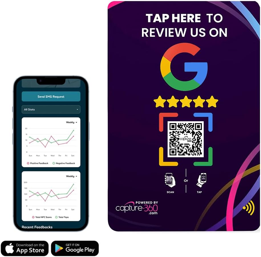 NFC Business Google Review Tap Card, Contactless, Enhances SEO, Saves Time, User-Friendly, Reusable, Boosts Online Presence & Encourages Business Feedback (Purple, 2-Pack Google Cards)