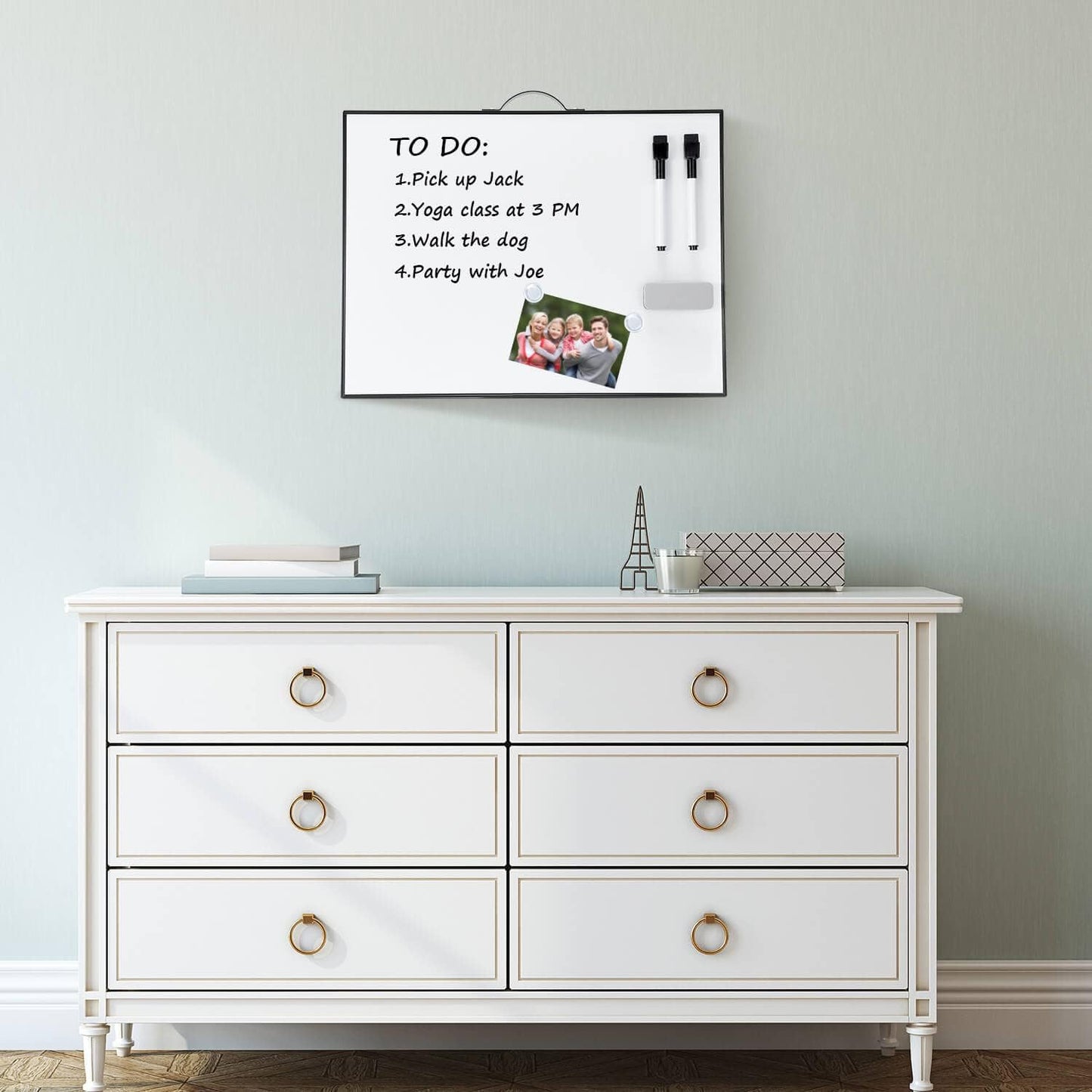 TSJ OFFICE Small White Board - 12 X 16 Inches Portable Aluminum Frame Magnetic Dry Erase Board with Holder, to Do List Notepad for Office, Home, School
