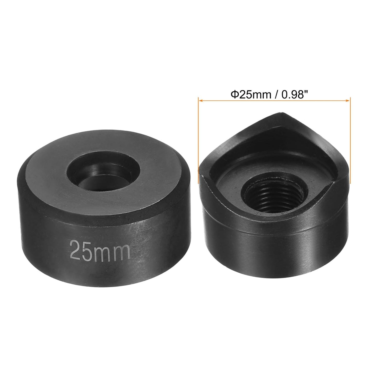 HARFINGTON Sheet Metal Punch Hole Punch 25mm Bearing Steel Precise Cutting Manual Knockout Kit with External Hex Shank for Metal Steel Plate Sink Stainless Steel, Black