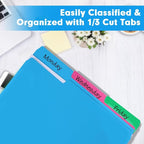 File Folder, RAZCC 250 Pack 1/3 Cut Tab Colored Folders, Colored File Folder - Image 3