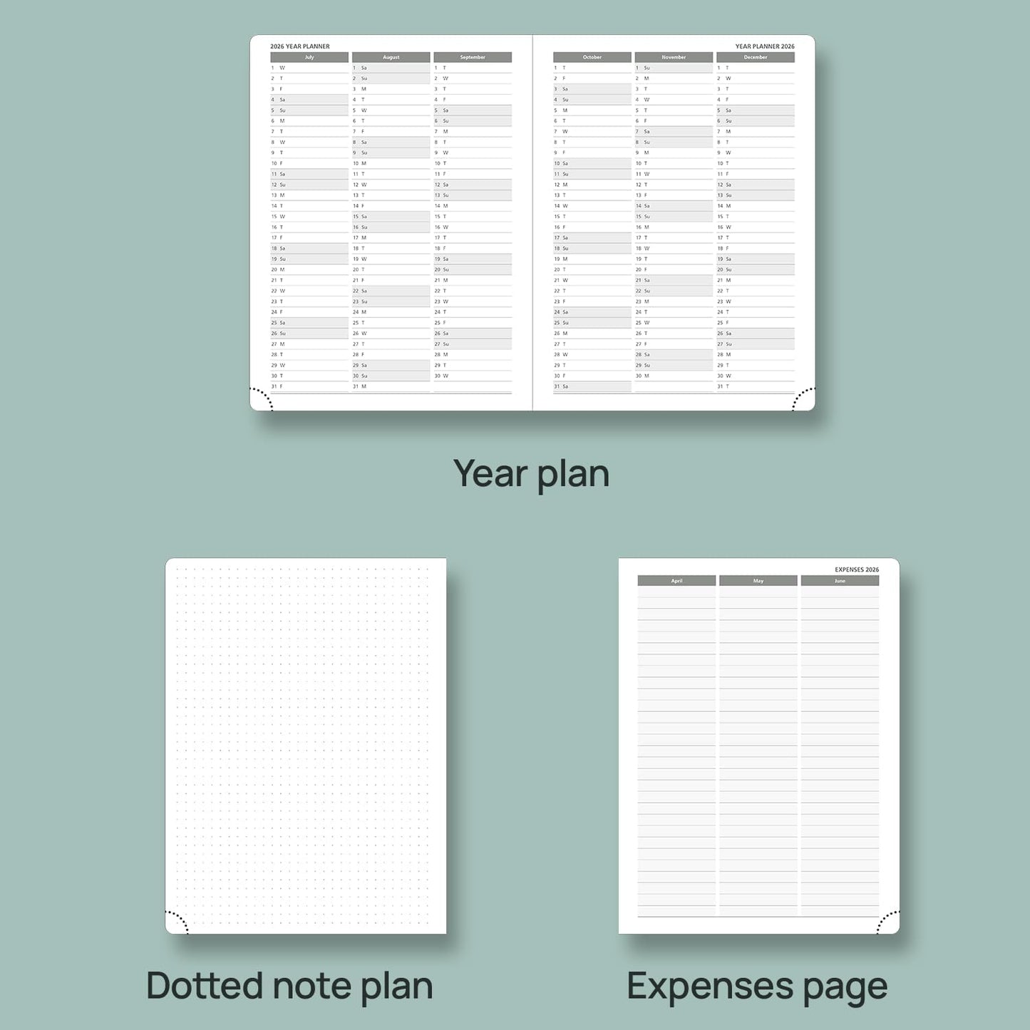 POPRUN Planner 2025-2026 (Medium - 6.5'' x 8.5'') Academic Weekly Calendar (July 2025 - June 2026) with Hourly Time Slots, Monthly Tabs, 100GSM Thick Papers, Leather Soft Cover - Night Sky Blue