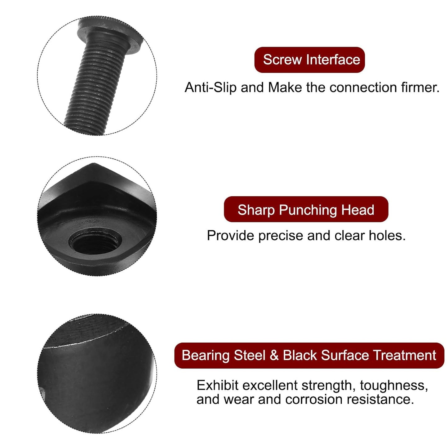 HARFINGTON Sheet Metal Punch Hole Punch 40mm Bearing Steel Precise Cutting Manual Knockout Punch Kit for Metal Steel Plate Sink Stainless Steel, Black
