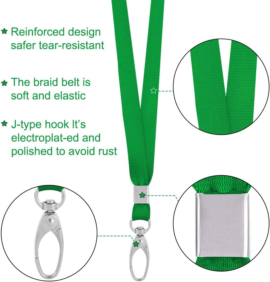 Lanyards for Id Badges Holder Bulk Lanyard with Clip Swivel Hooks for Name Tag ID Badge Holder,Students, Employees