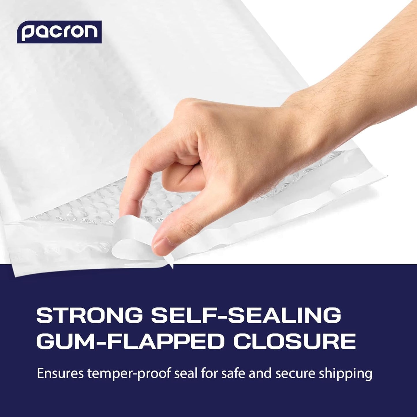 200-Pack Waterproof Poly Bubble Mailers 8.5 x 12 - Thick, Durable, Instant Seal Envelopes with Strong Adhesive - Pacron Protective Shipping Mailers for Jewelry, Cosmetics, SD Cards, USB Cables