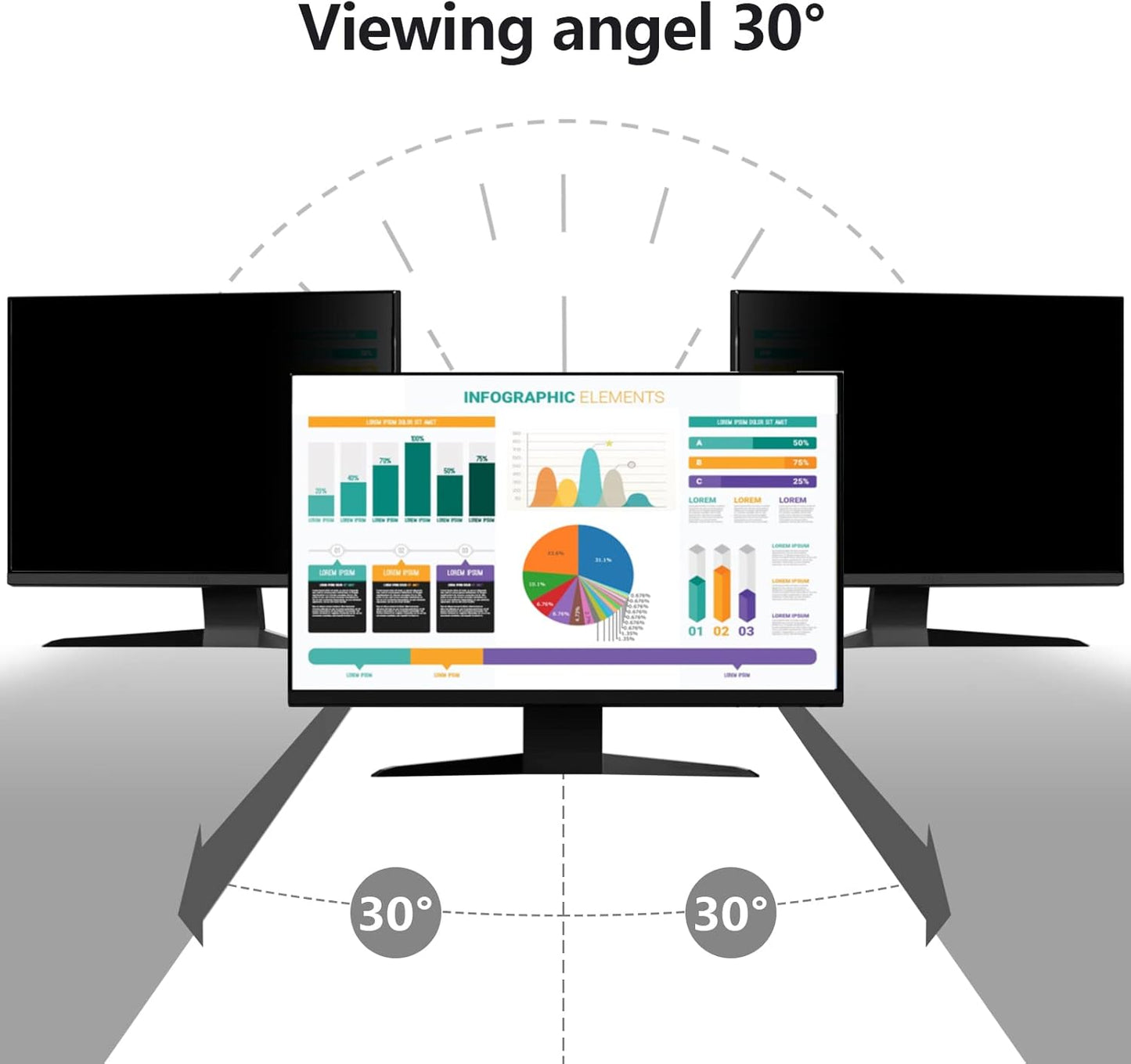 RedANGEL Computer Privacy Screen Protector for 27 Inches Monitor Anti Blue Light 16:9 Widescreen Filter Hanging Type Anti Scratch Easy Installation Shield for Desktop Computer