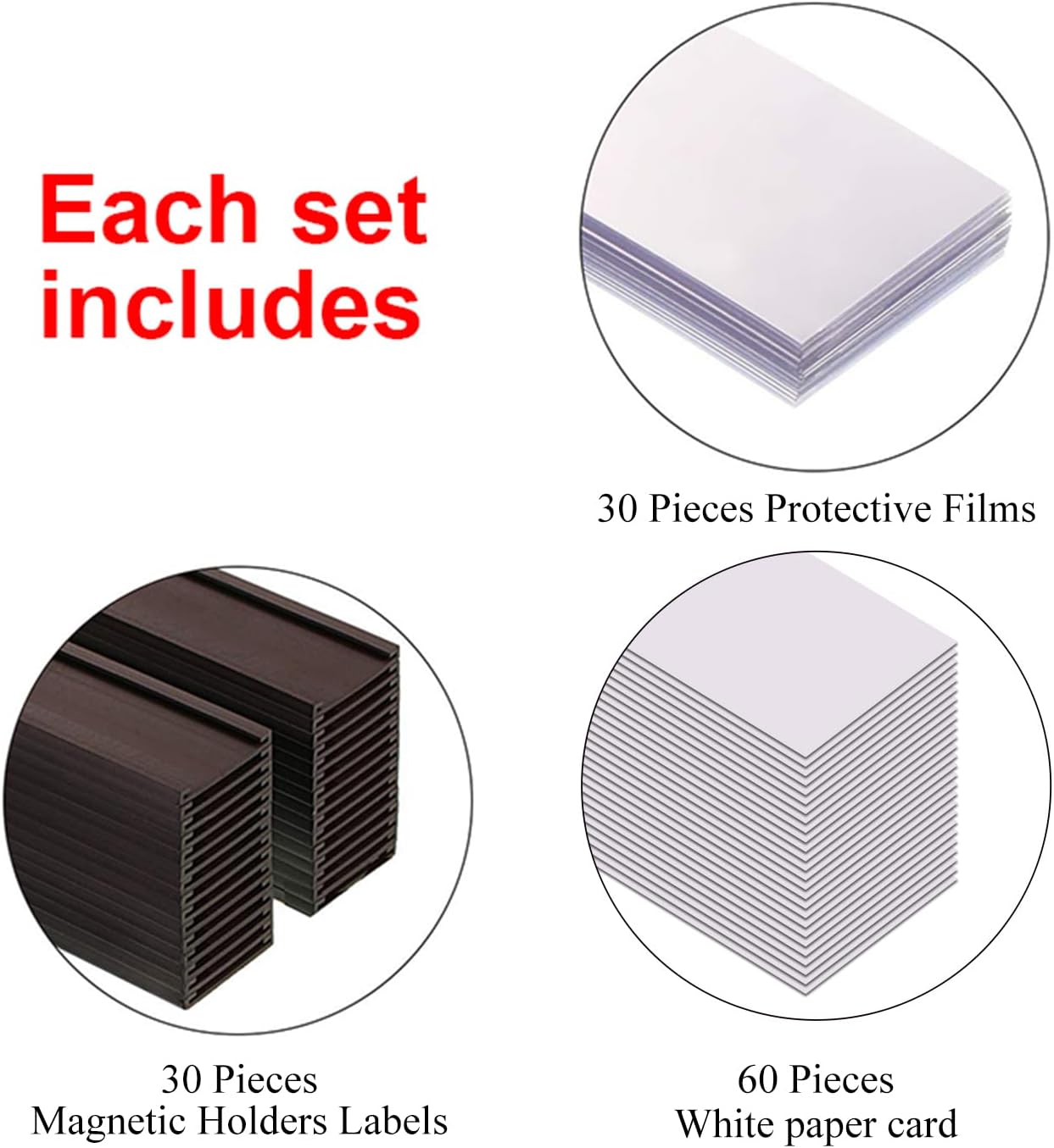 Magentic Label Holders 3x6 Inch, Magnetic Labels for Shelving，Magnetic Data Card Holders File Cabinet Labels,Pack of 30