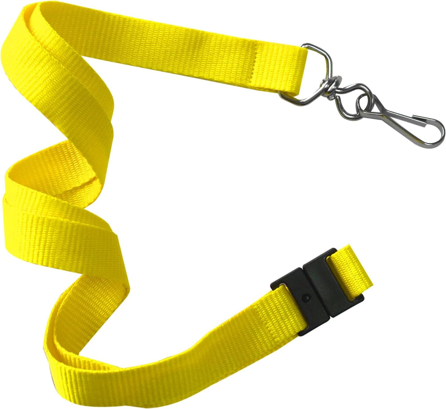 66 Pcs Breakaway Lanyards with Swivel J Hook Premium Bulk Flat Safety Lanyards for ID Badges, Schools, Students, Coaches, Festivals, Volunteers and Team Activities (Yellow)