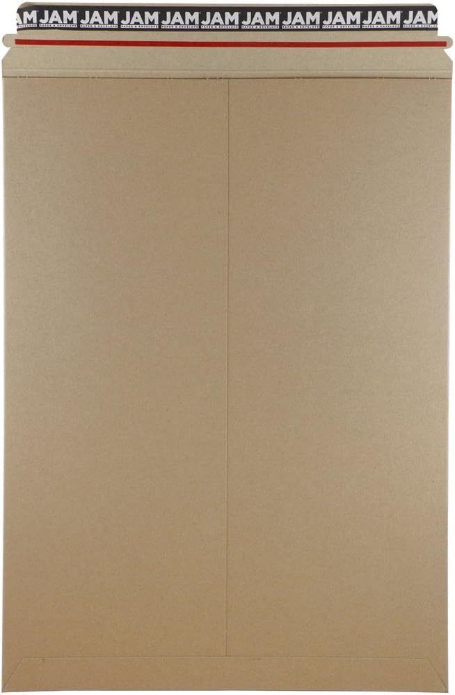 JAM PAPER Stay-Flat Photo Mailer Envelopes with Peel & Seal Closure - 13 x 18 - Brown Kraft - Sold Individually