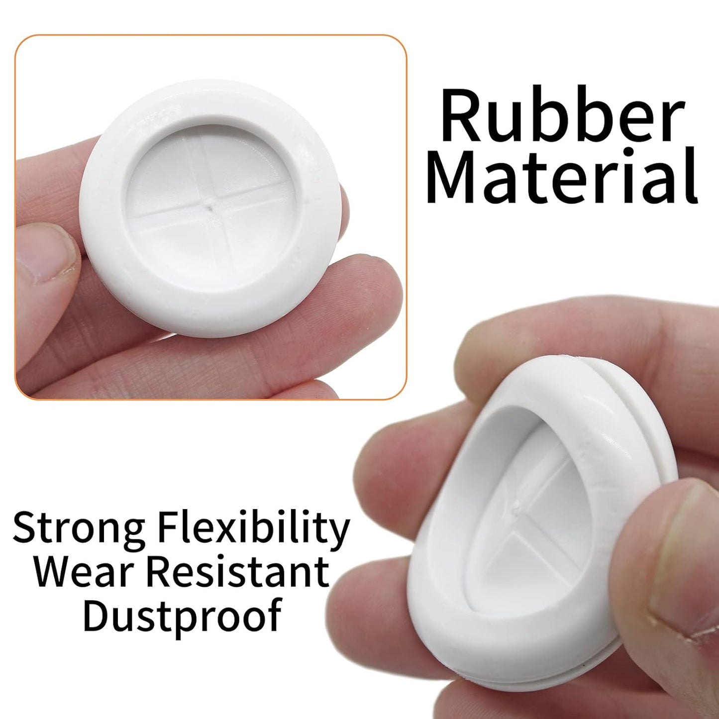 20 Pack Rubber Grommets 1" Inside Diameter 1-1/4" Drill Hole, Firewall Plug Grommet Rubber Grommets Wire Protection, Double Sided Round (White)