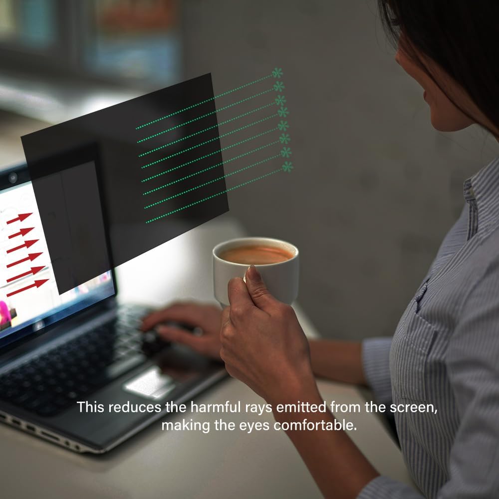19.5 Inch - 16:9 Aspect Ratio - Computer Privacy Screen Filter for Widescreen Monitor - Anti-Glare - Anti-Scratch Protector Film - Protects Your Eyes from Harmful Glare and Blue Light