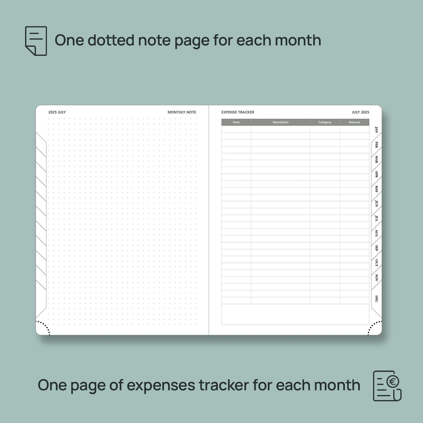 POPRUN Monthly Planner 2025-2026 (Medium- 6.5'' x 8.5'' Soft Cover), 18-Month Calendar Book (Jul.2025-Dec.2026), Calendar Planner with Monthly Tabs & Pocket, 100 GSM Paper - Pink