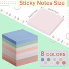 Fainne 120 Pack Sticky Notes Bulk 3 x 3 inch Self Stick Note Pads Multicolor - Image 2