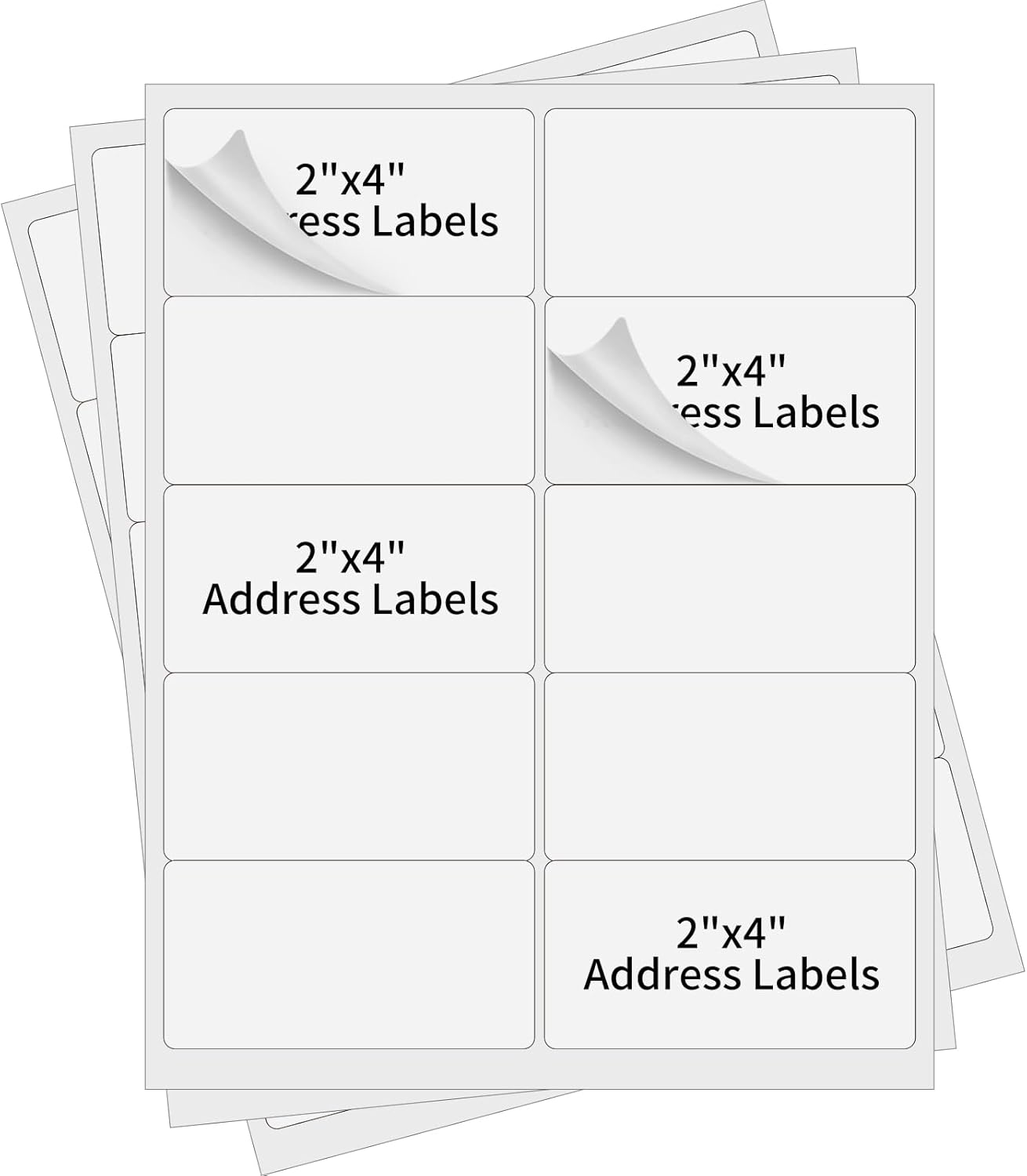 100 Sheets 2"x4" Shipping Address Labels for Laser and Inkjet Printer, 10 Per Page 1000 Labels Strong Adhesive Internet Mailing Shipping Labels