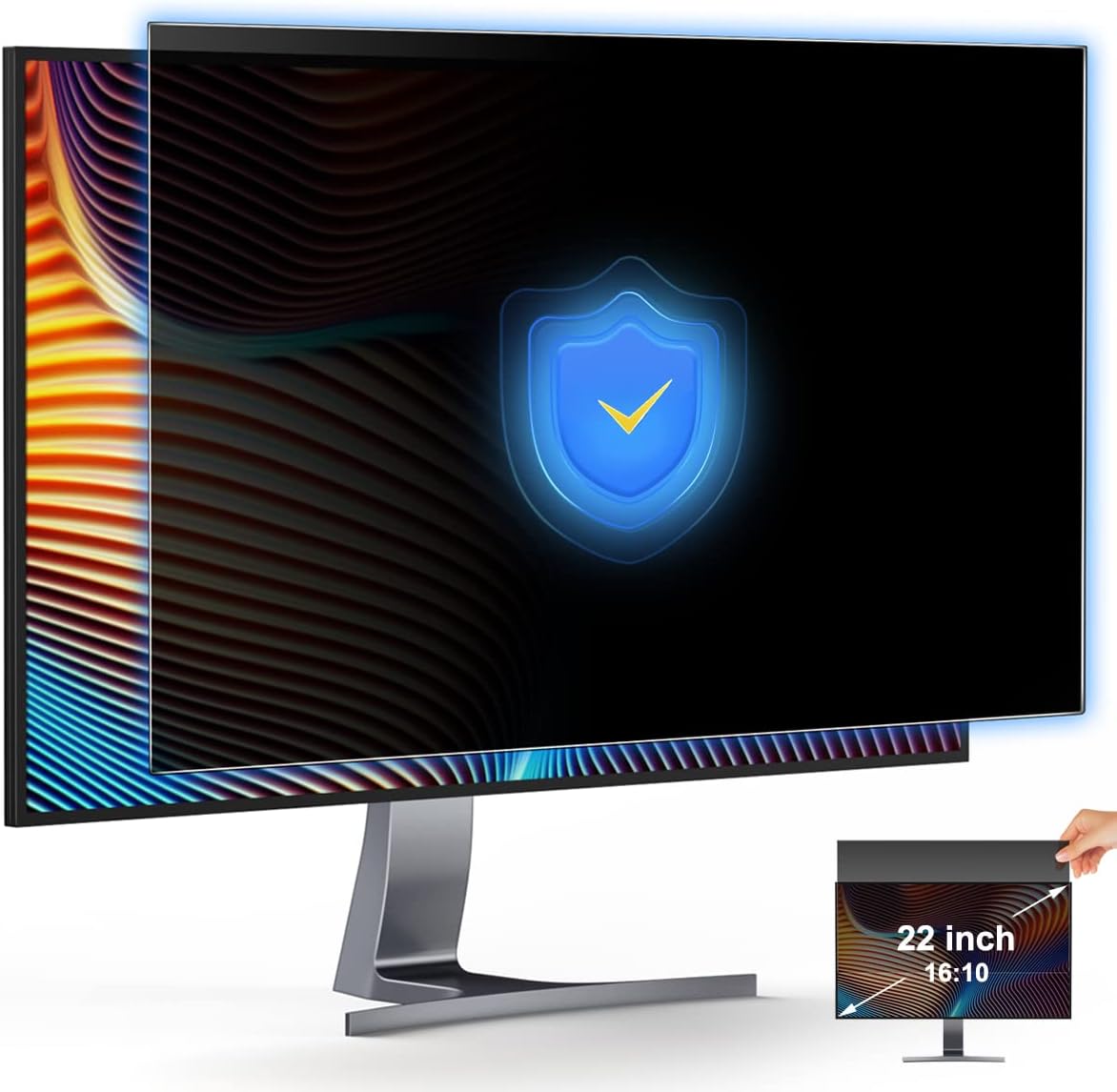 [2-Pack] 22 Inch Privacy Screen for Monitor Computer Screen Privacy Filter for 16:10 Widescreen Monitor Desktop PC Monitor Privacy Film Monitor Privacy Shield and Anti-Glare Protector