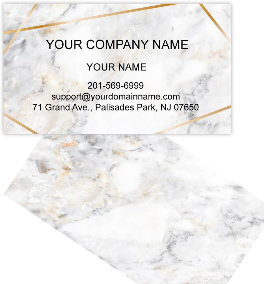 Custom Premium Business Cards, Full color - Marble (350gsm-Thick paper), Made in The USA (Lines)