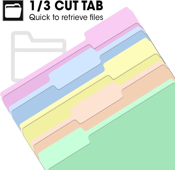 240 Pack File Folders, 1/3 Cut Tab Colored File Folders Letter Size 8.5 x 11 - Image 4