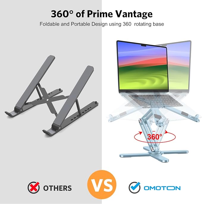 OMOTON 360° Rotating Laptop Stand Riser - Image 2