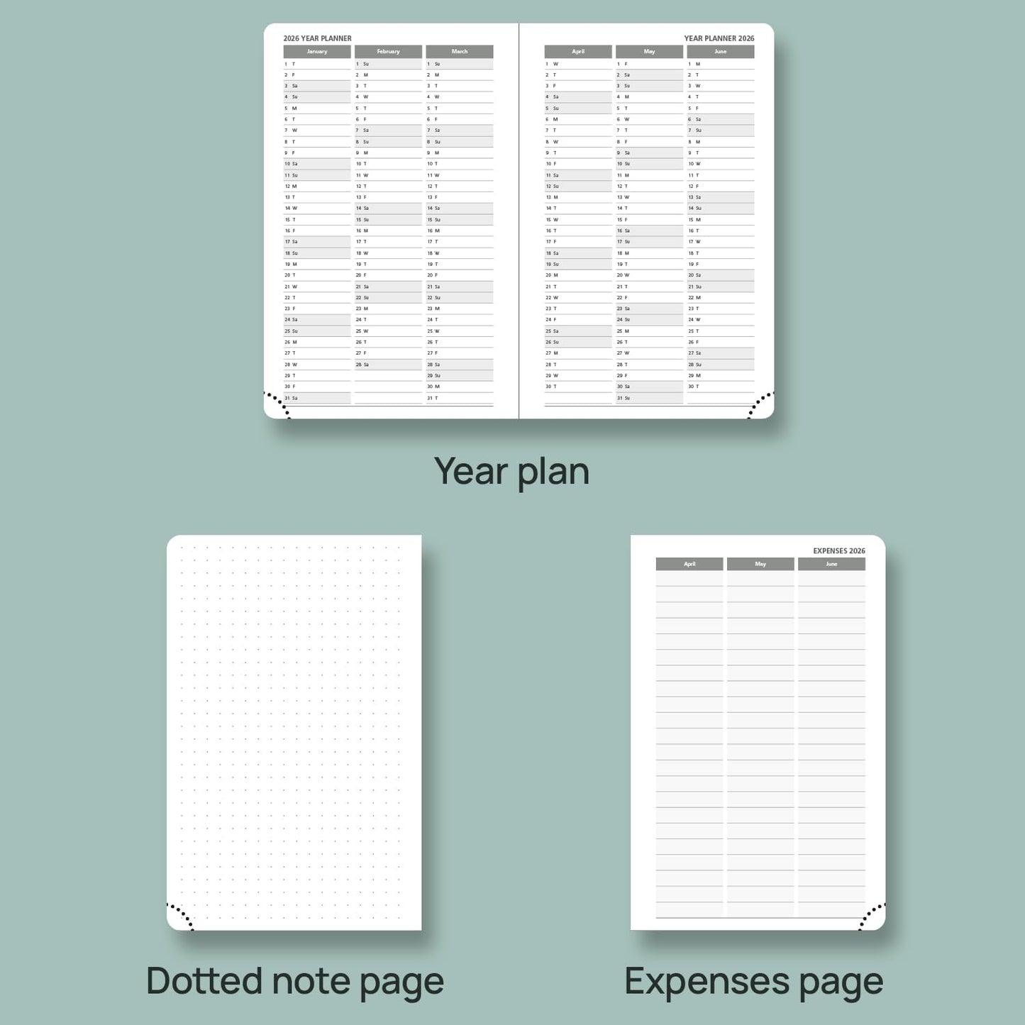 POPRUN Pocket Planner 2025-2026 (Purse Size 4'' x 6.25'') Academic Small Calendar (July 2025 - June 2026) with Hourly Time Slots, 100GSM Thick Papers, Leather Soft Cover - Brown