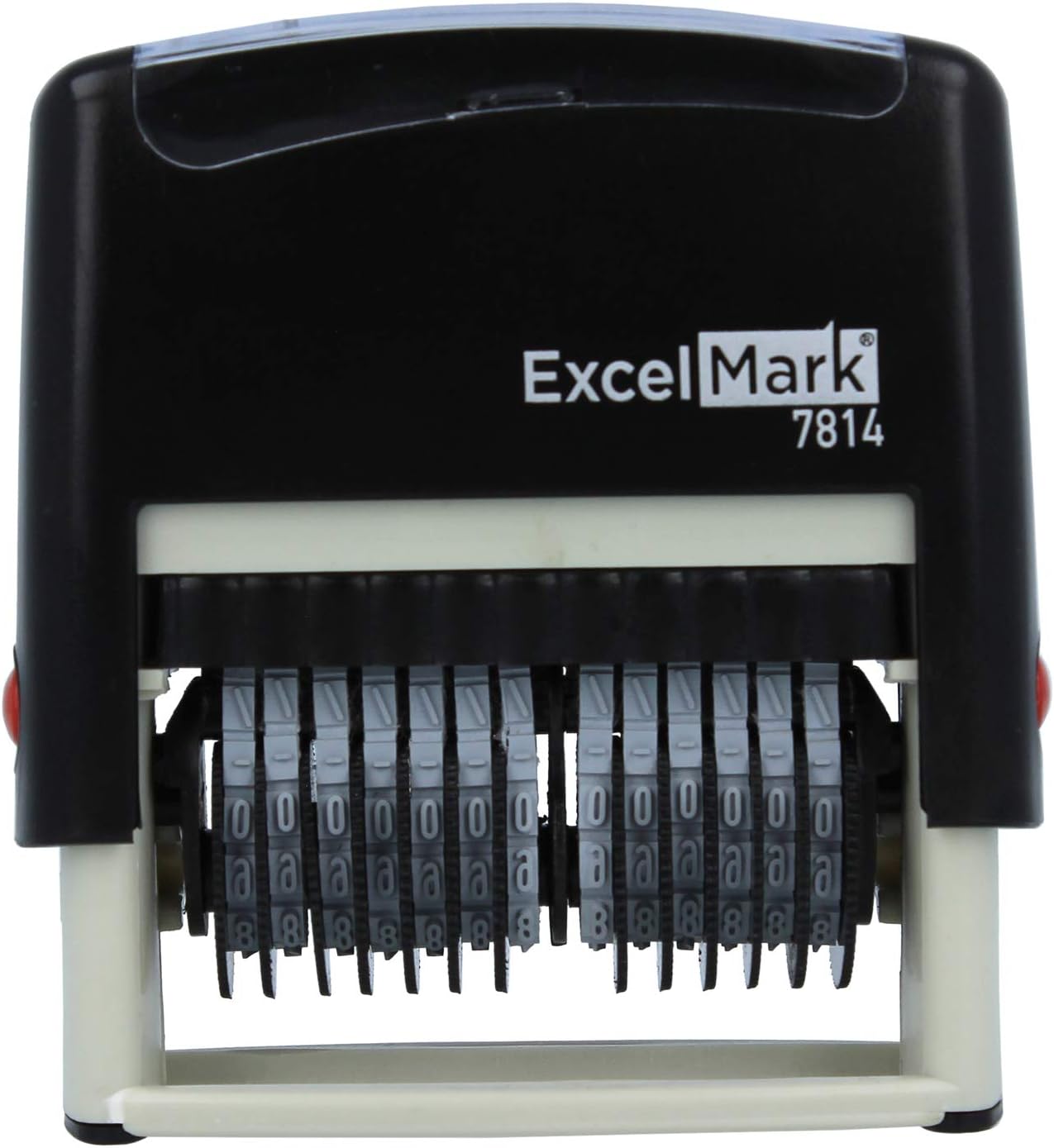 ExcelMark 13 Band Self-Inking Number Stamp - 2" x 1/4" Impression - Black Ink (7814)