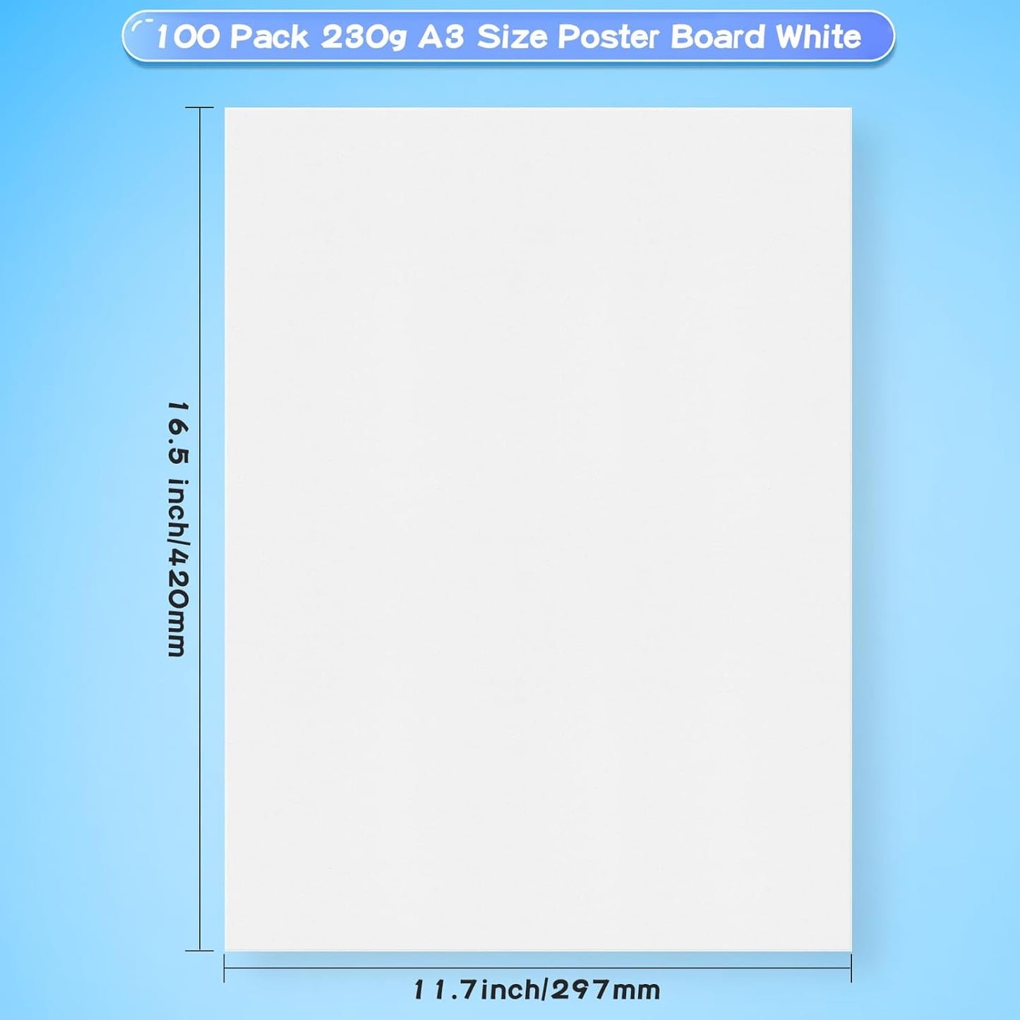 200Pcs Poster Board VinTS 11.7x16.5 Inches White Poster Paper, 230G Thickness Poster Board Bulk, Blank Graphic Display Board for School Arts, Classroom Crafts, exhibits and Notices (Pack of 200)