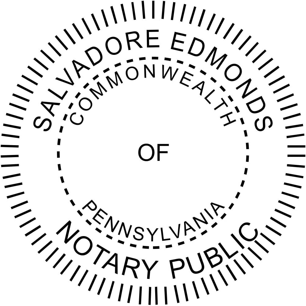 Pennsylvania Round Notary Stamp | Official State Notary Stamp | Official Seals | Meets State Specifications (Pennsylvania, Round Stamp)