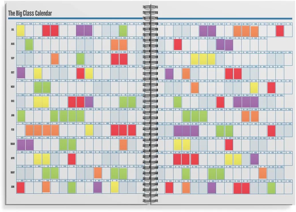The Big Class Academic Planner 2025-2026 – Large & Portable 11x14 Foldable Design – Dry-Erase, Marker Included – 48 Pages with Note Sections & Labels, for Students, Teachers, Parents