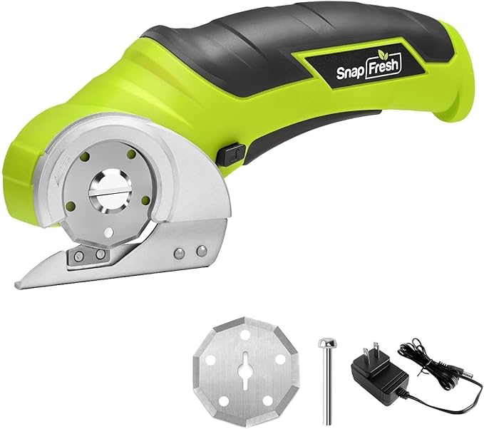 SnapFresh Cordless Electric Scissors, 4V Electric Mini Box Cutter, Carpet & by SnapFresh