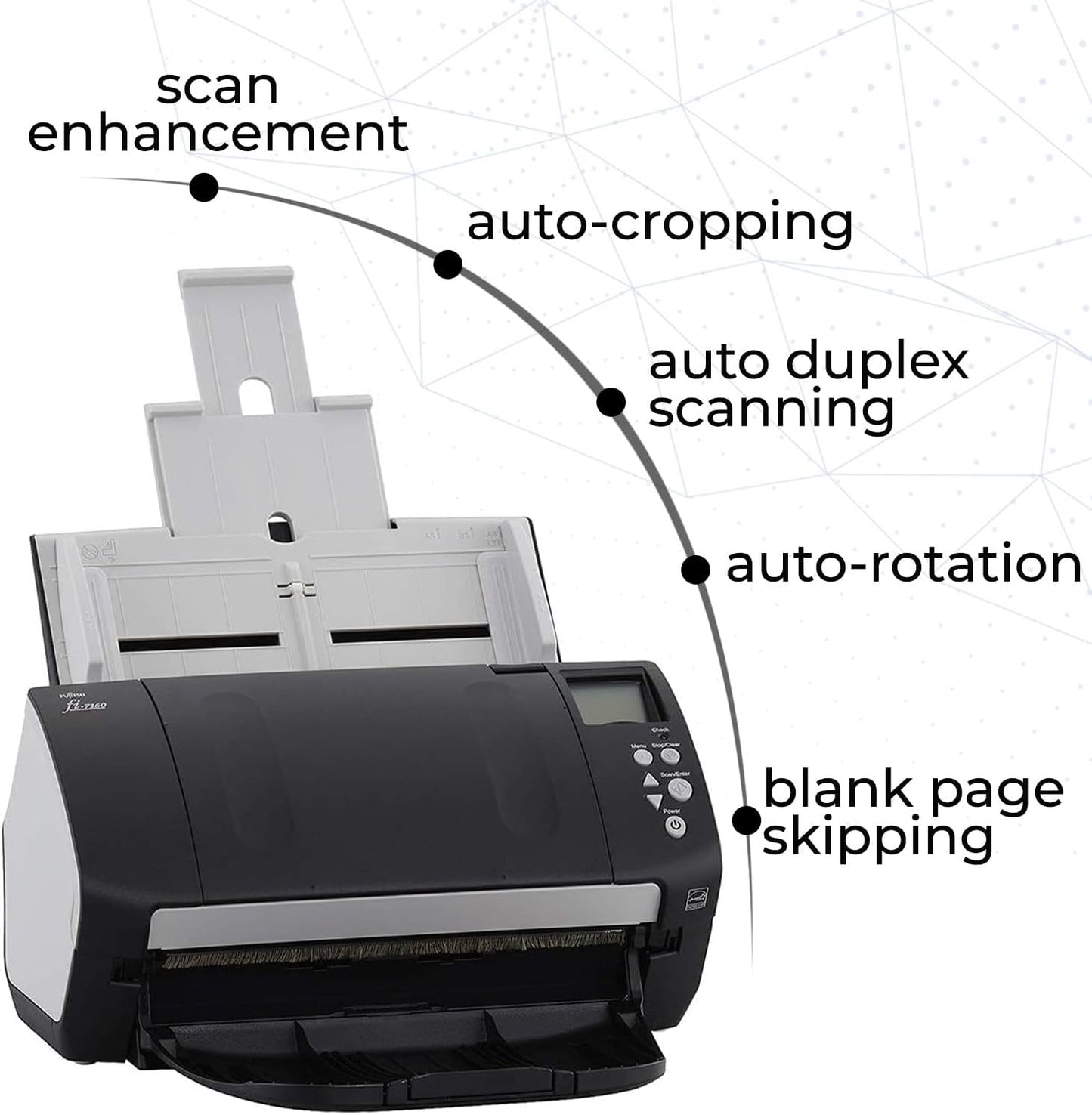 Fujitsu FI-7160 Scanner Bundle for Office, Fast Photo Scanner, Document & Receipt Scanner, Photo Scanners for Old Pictures to Digital Fast, Computer Scanners, Desktop Scanner (Renewed)