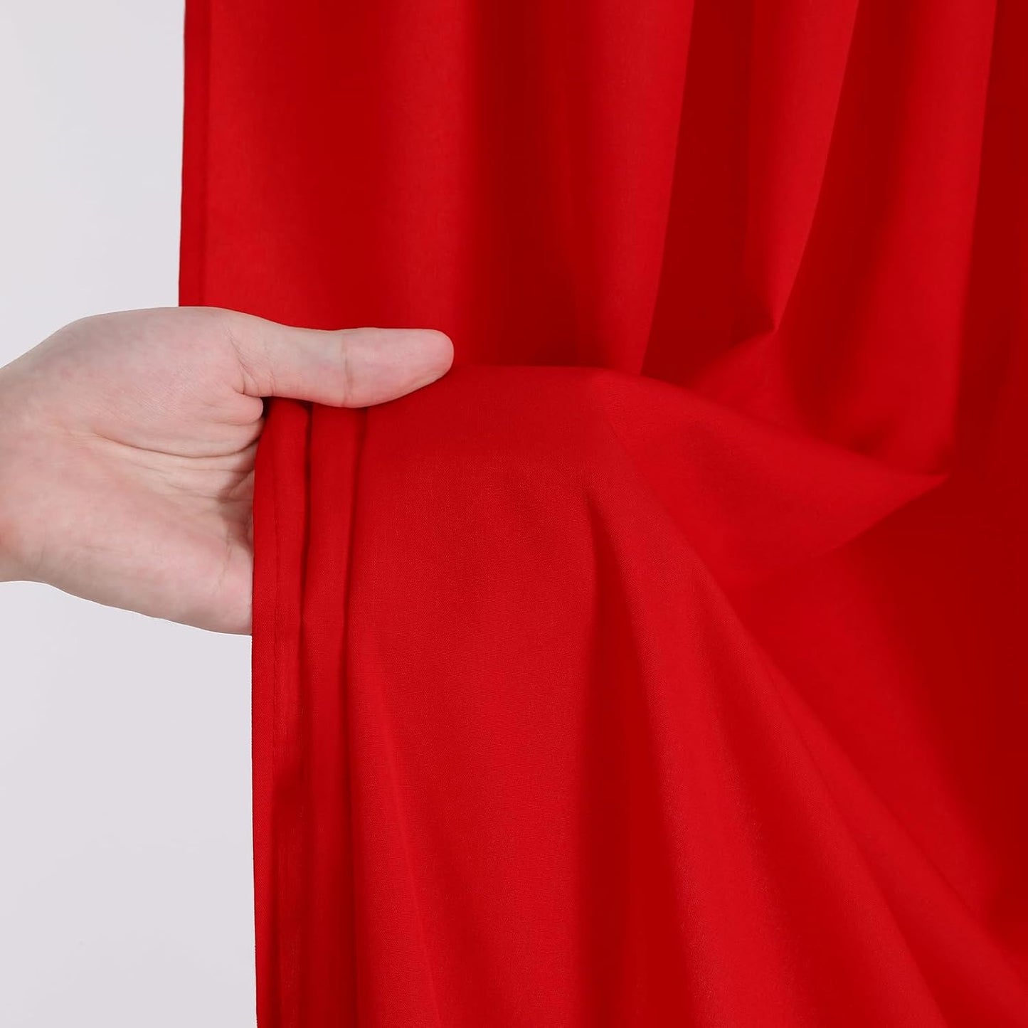 Red Backdrop Curtains 30ft x 10ft: Polyester Photography Backdrop Drapes - Wedding Party Christmas Backdrop Decorations