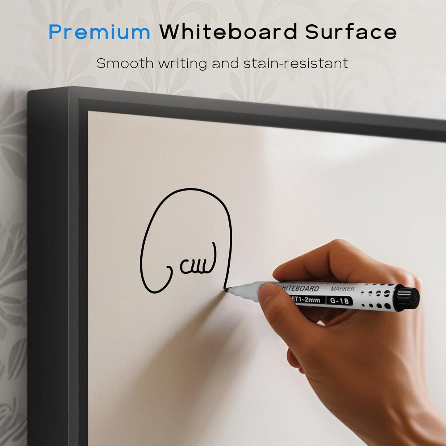 White Board Cork Board Combo, 24'' x 18'' Magnetic Dry Erase Board and Bulletin Board, Black Aluminum Frame Vision Board Message Board for Home Office School Dorm